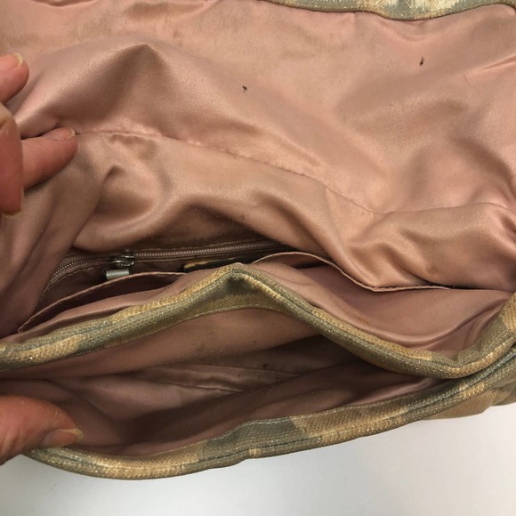 COACH HANDBAG PURSE KRISTIN IKAT OP ART SIGNATURE HOBO 17083 GRAY SHIMMER - Picture 12 of 15